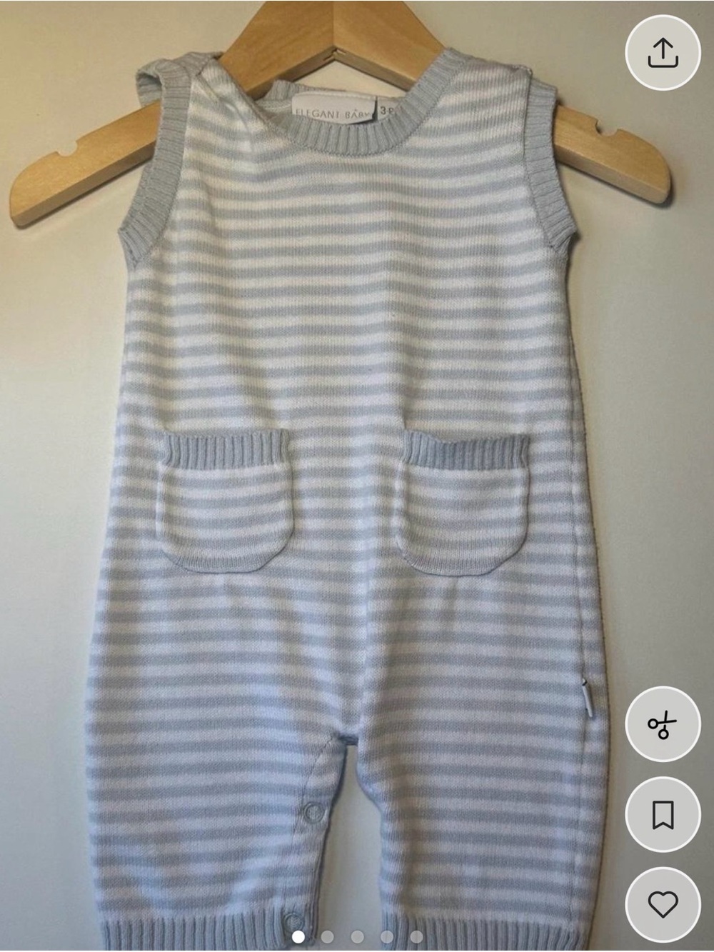 Elegant Baby Luxury Striped Knit Romper/Jumpsuit 3-6 M